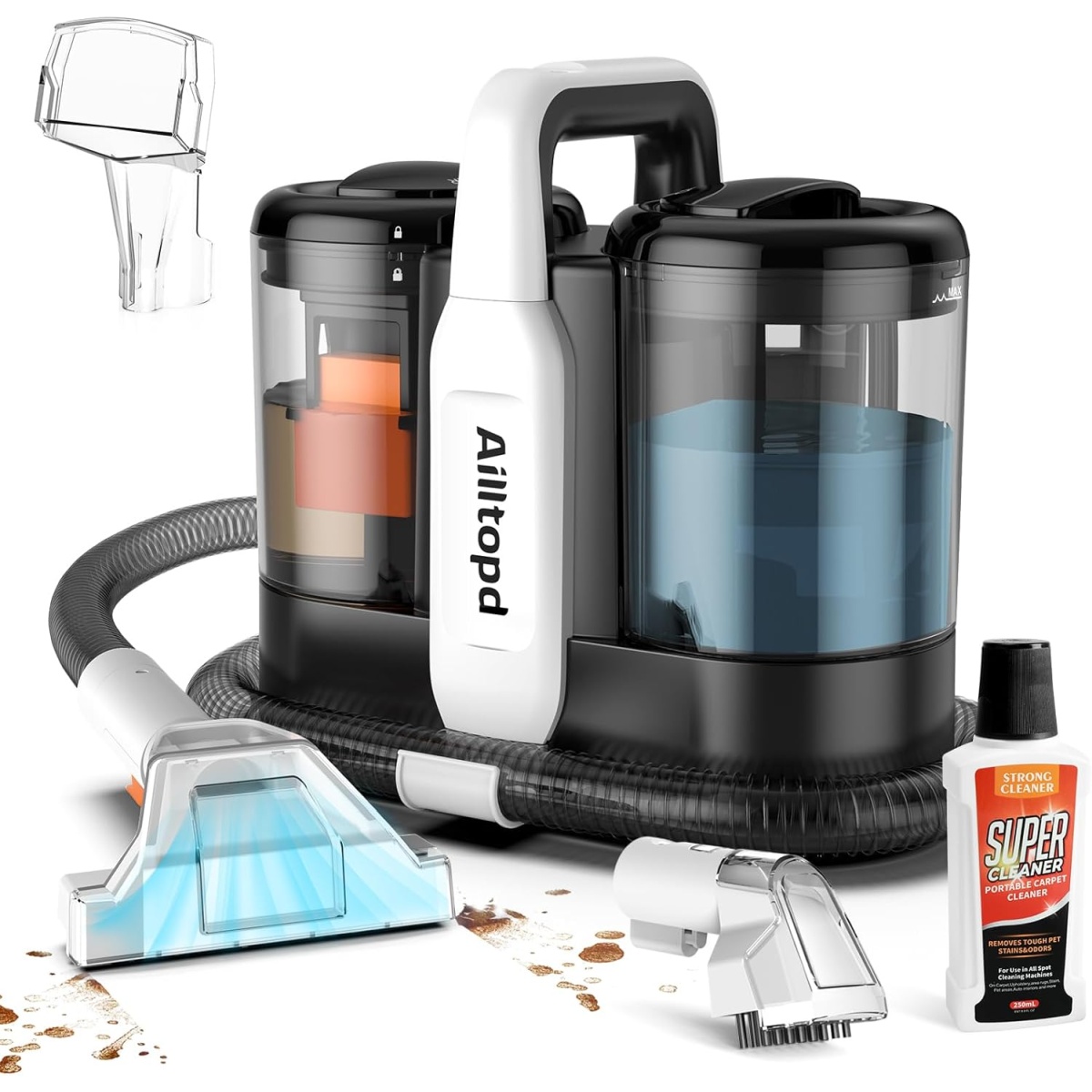 Ailltopd Portable Carpet Cleaner with Dual Size BrushHead C5